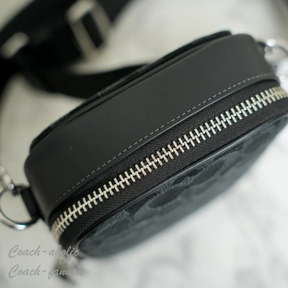 Coach CAJ44 Stanton Crossbody In Signature Denim Silver /Black